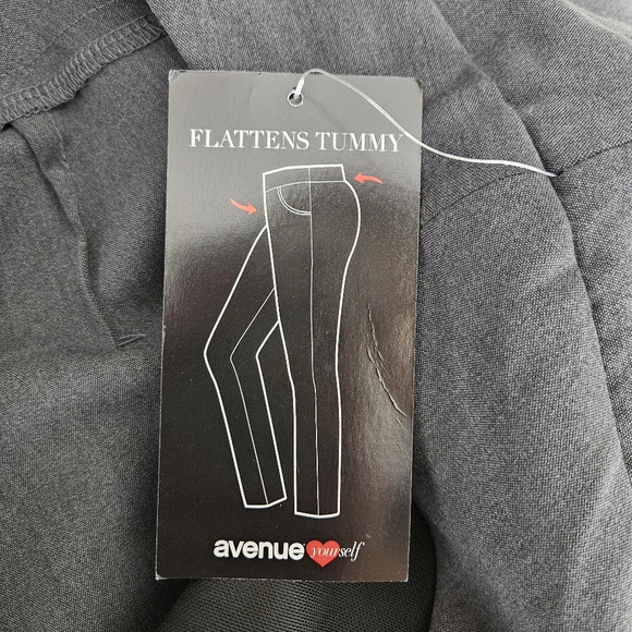 Avenue Straight Leg Dress Pants Gray Pull On Tummy Control High Rise 26 Tall - Picture 4 of 9